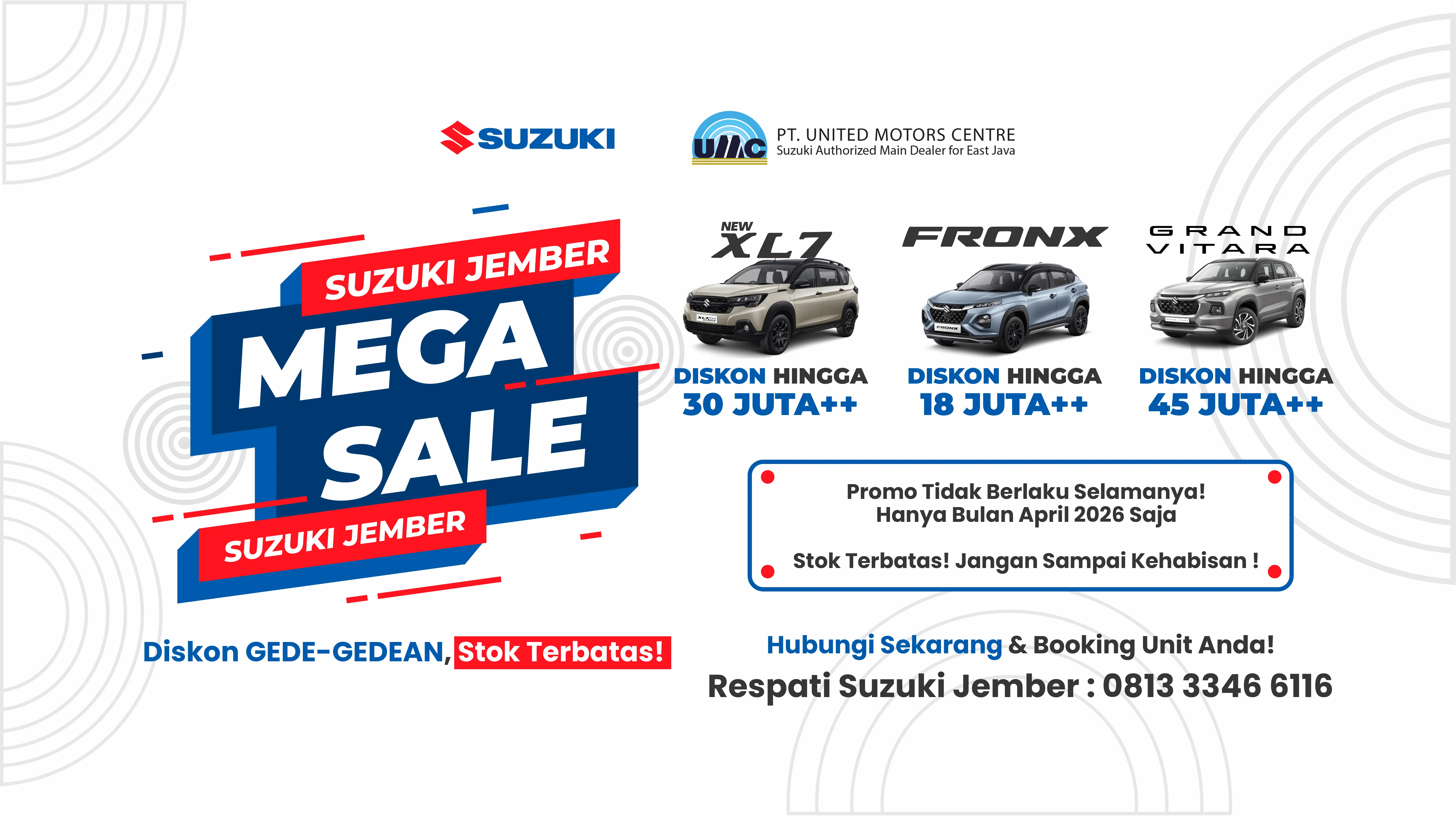 Suzuki Jember Mega Sale April 2026: Diskon Gede-Gedean Hingga 45 Juta!